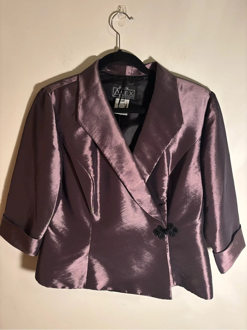 Alex Evenings Plum Satin Evening Blouse